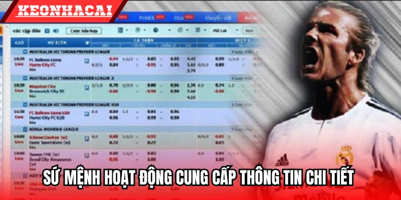 Sứ mệnh hoạt động cung cấp thông tin chi tiết